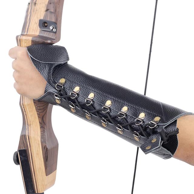 Protetor de Couro Ajustável para Antebraço - Ideal para Tiro com Arco e Flecha na Caça
