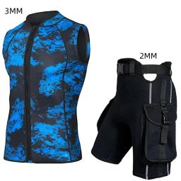 Colete sem mangas de neoprene com calções de bolso de mergulho, Conjunto de surf, Top Gear, Calças 2mm, 3mm, 2024 - Image 1