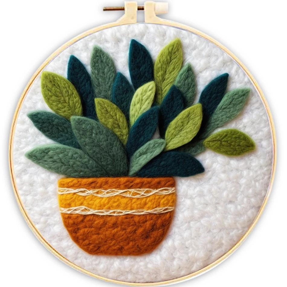 Flores Agulha Feltro Starter Kits, DIY Pintura Lã, Artesanato Handwork, Agulha Felting Kits com moldura, Presente Almofada de Espuma - Image 1