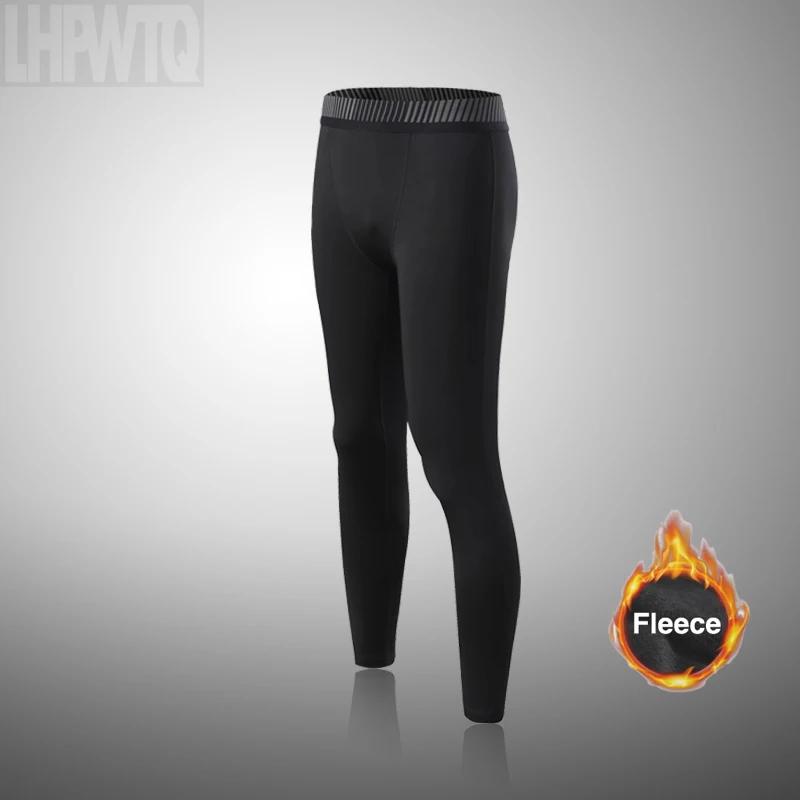 Roupa interior esportiva masculina velo calças de compressão térmica camada base de esqui treino criança inverno roupa interior térmica conjunto corrida - Image 1