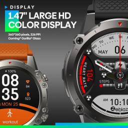 Zeblaze-Vibe 7 Lite Smartwatch para Homens, Chamada por Voz, 1,47 "IPS Display, 100 Modos Esportivos, Monitor de Saúde 24H, Smartwatch Grande - Image 3