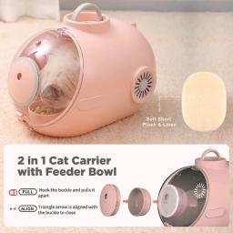 Bolsa de transporte para gato e cachorro, bolsa de viagem de grande capacidade respirável de astronauta para gatos, filhotes e gatos, com cápsula dupla, para carregar animais de estimação - Image 4