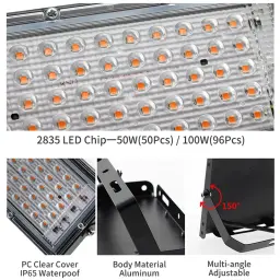 Full Spectrum LED Grow Light, Phyto Lâmpada para Planta, Lâmpada hidropônica, Sementes de flor de estufa crescem iluminação, 220V, 100W, 200W, 300W - Image 6