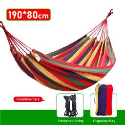 Rede de lona portátil com saco de transporte, Outdoor Camping Hammock, Balanço de lazer, extra largo, 1-2 pessoas - Image 4
