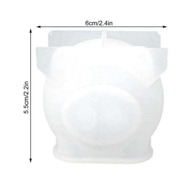 Molde de Vela em Silicone 3D de Porquinho, Reutilizável e Flexível para Arte, Artesanato e Decoração de Bolos com Resina Epóxi