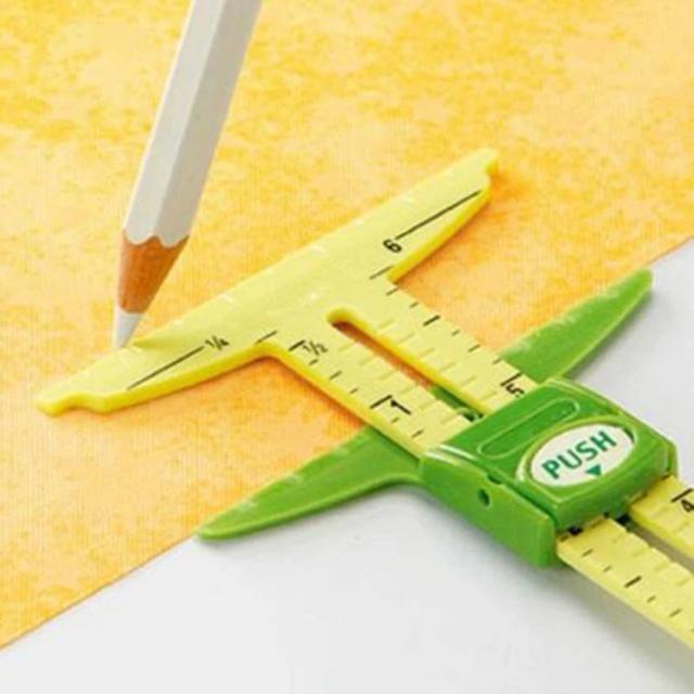 Ferramenta Multifuncional de Medição 5 em 1 para Patchwork e Alfaiataria - Régua de Alta Qualidade para Uso Doméstico e Acessórios