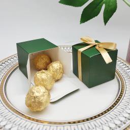 Green Square Candy Box, Caixa de Presente, Caixa de Embalagem, Festa, Fontes do Casamento, Cozimento, 10 Pcs, 50Pcs - Image 1