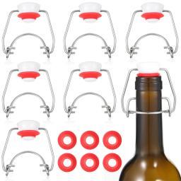6 pçs rolhas de vinho fermentação caseira garrafas de silicone de cerveja substituição tampa de balanço garrafas de cerveja tampa flip top rolha suprimentos de fabricação de cerveja - Image 1
