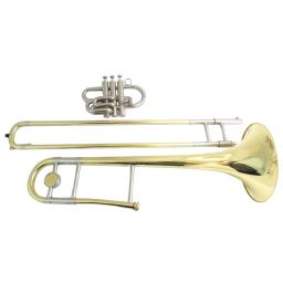 Instrumentos musicais pistões trombone bb tom de bronze amarelo corpo laca com caso bocal - Image 2