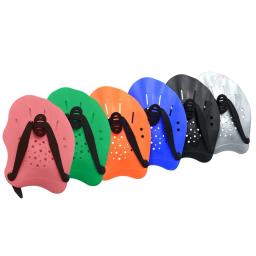 1 par nadar pás mão com alça ajustável multi-cor natação equipamentos de treinamento para mulheres homens crianças novo - Image 1