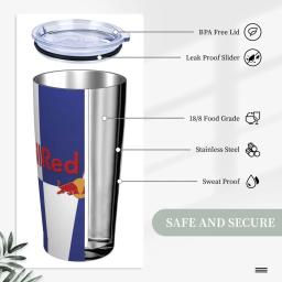 Aço inoxidável Rc Bull Caneca Térmica com Palhas e Tampa, Batalha Azul, Fria e Quente Carro Canecas, Viagem Gráfico Garrafa De Água - Image 4