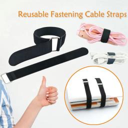 Gancho e Loop Correias com fivela de metal, Reutilizável Fixação Cable Strap Management, Ajustável, Correias de segurança, Cable Tie Wrap, 5pcs - Image 4