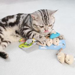 Animal de estimação do brinquedo do exercício da perseguição do jogo do gato do risco-resistente colorido do rato do luxuoso suprimentos para o gato interno acessórios brinquedo para o gato - Image 2