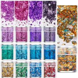 4 pçs/set flocos de folha de ouro resina epóxi enchimento confetes folha de ouro diy molde de resina arte do prego vela jóias fazendo decoração lantejoulas - Image 1