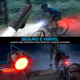 TOPRIDER-USB recarregável LED Bike Light, lâmpada frontal, farol impermeável, acessórios de bicicleta, 4800mAh, 1200LM - Image 5