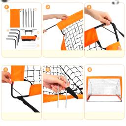 Pequenas metas de futebol portáteis para crianças quintal prática rede de futebol crianças redes de futebol praia jardim equipamento de treinamento de futebol - Image 4