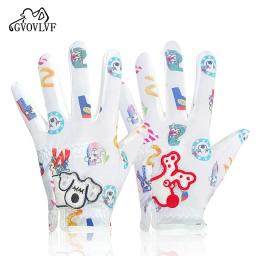 1 par luvas de golfe júnior crianças jovens meninos meninas mão esquerda mão direita dura sentir branco azul vermelho luva de golfe presente cão preto - Image 2