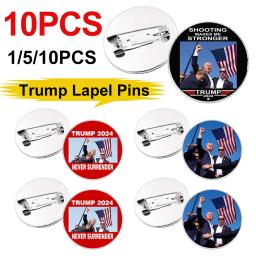 Pins de lapela Trump, broches Save America Again, joia de vidro, nova moda, personalidade, acessórios para bolsas, 2024 - Image 1