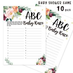 10pcs Floral Baby Shower Previsão e Conselhos Cartões Baby Shower Atividades do jogo - Image 5