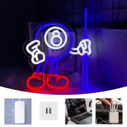 Sinal LED neon de bilhar, sinal comercial de bilhar, usado para decoração de parede de academias, tacos de sinuca e salas de bilhar. - Image 4