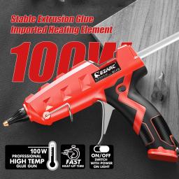 EZARC Pistola de cola quente 100W Kit de pistola de cola de tamanho completo resistente com 20 peças de bastões de cola, para projetos de artes e ofícios DIY, selagem - Image 4