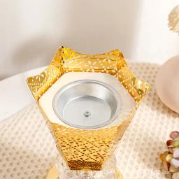 Queimador elétrico árabe do incenso, Censer dourado do ferro com lâmpada, fornalha de aromaterapia, decoração home árabe do Médio Oriente - Image 5