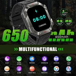 Relógio inteligente impermeável multifuncional para homens, chamada bluetooth, modo multi-esporte, 650 mAh, 100 +, novo, 2023 - Image 6