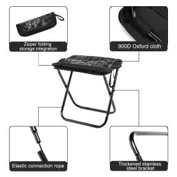 Widesea Camping Stool Foldable Chair Pesca Outdoor Lightweight Zipper Storage Aço inoxidável portátil Caminhadas Viagem Móveis - Image 5