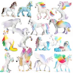 Modelo animal mitologia lenda deus cavalo tianma unicórnio dinossauro colorido elf cavalo pavão estatueta brinquedos das crianças decoração - Image 1