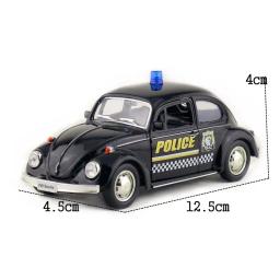 Volkswagen besouro polícia carro, clássico modelo de carro liga, brinquedo do metal, miniatura x7 escala, 1:32, 1:32 - Image 5
