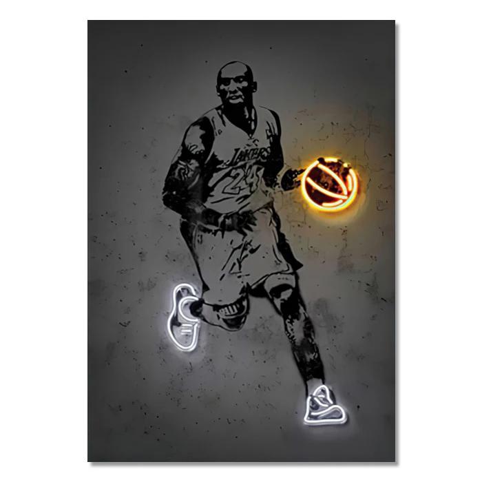 Neon Estilo Wall Art Poster, Mundialmente Famosos, Basquete, Estrelas Do Futebol, Mural Pop, Modern Home Decor, Pintura Da Lona, Imagens, Impressões, Presente, Moderno - Image 1