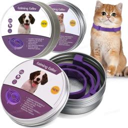 Coleira de feromona calmante ajustável para cães, colar confortável para cachorro e gatinho, aliviar a ansiedade, acessórios para cães grandes, novo lançamento - Image 1