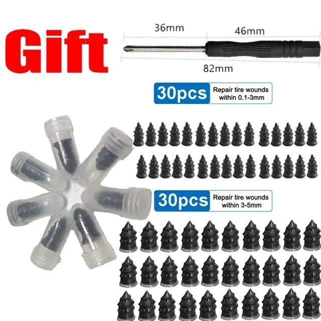 Kit Completo de Ferramentas para Reparo de Pneus - 20 e 60 Peças para Carros, Motocicletas, Caminhões e Bicicletas