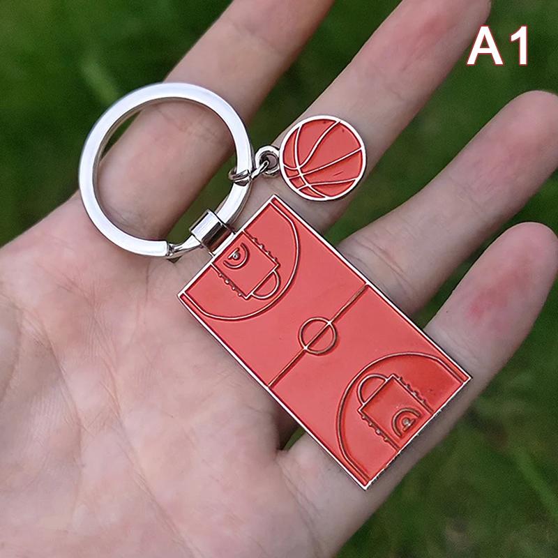 Criativo Futebol Campo Chaveiro, Metal Futebol Pingentes, Basquete Pingente, Equipe Fãs, Esportes Lembrança Presentes, Homem Carro Chave Titular Acessório - Image 1
