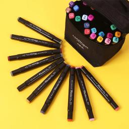 Caneta Pincel com Marcadores de Arte Baseada em Álcool, Cabeça Dupla, Canetas para Desenho Manga, Suprimentos Esboço, 24 Cores, 36 Cores, 48 Cores, 60 Cores, 80 Cores, 168 Cores - Image 3