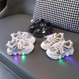 OULYLAN-Sapatos de malha respirável LED para crianças, tênis casuais para meninos e meninas, tênis leves para corrida ao ar livre - Image 2