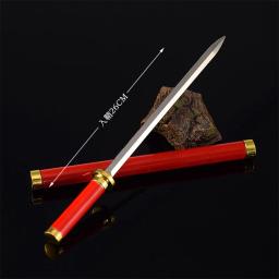 Armas Antigas Cosplay Espada, Modelo Simples, Oito Lados, Katana Metálica, Faca Medieval, Toy Figure, Ornamento Colecionável, 26cm - Image 1