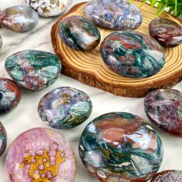 Random Oceano Jasper Palmeira Ornamentos, Palmeira de Cristal Natural, Joalheria e Pedra Decorativa, Alta Qualidade, Presente, 1Pc - Image 1