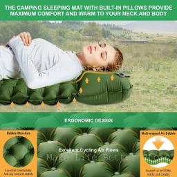 Colchão inflável com bomba de travesseiro embutida, 200x140cm, cama de dormir ao ar livre, almofada inflável para carro, acampamento, tapete de ar - Image 5