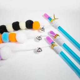 Brinquedo de penas com sino para gatos Teaser de pelúcia simulado, varinha, brinquedo interativo, gatinho catching stick - Image 2