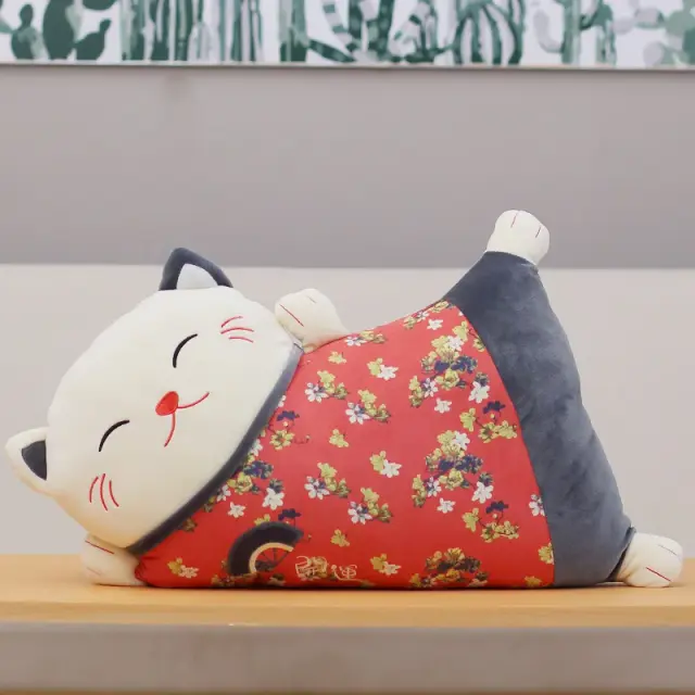 Travesseiro de Gato da Sorte Japonês: Decoração Macia para Sofá, Escritório e Presentes Fofos