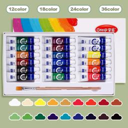 Conjunto de pintura aquarela de 12/24/36 cores, kit de pigmento guache da academia de arte, 5ml/tubo, pigmento aquarela para estudantes artísticos iniciantes - Image 3
