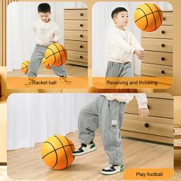 Bola mudo saltitante infantil, alta resiliência, drible, treino de basquetebol, espuma, aro, laranja, 18, 21, 24cm, 1-2 peças - Image 5