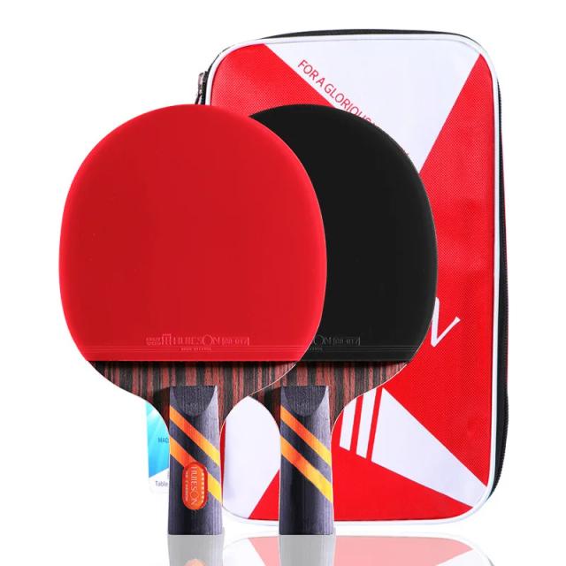 Huieson nova superfície de nogueira 8 estrelas 5plywood + 2 remo de ping pong de carbono interno 2 pçs/set poderosa raquete de tênis de mesa para adultos
