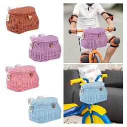 Cesta de vime com alça para crianças, Cesta de bicicleta para meninas e meninos, Mais Bicicletas - Image 2