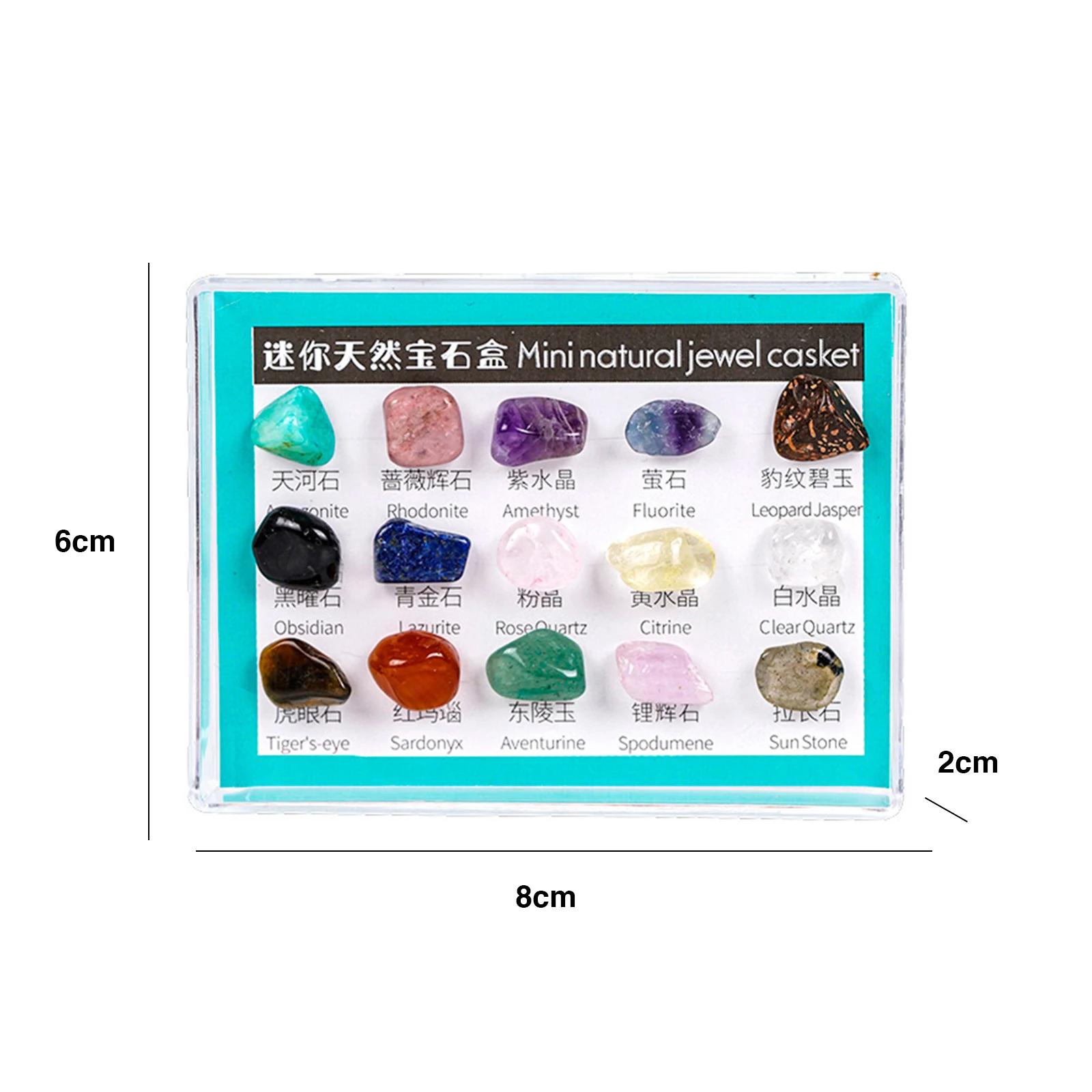 Kit de coleção de pedras preciosas para crianças, rocha e pedra, educação científica, kit mineral para meninos e meninas, presentes para estudantes - Image 1