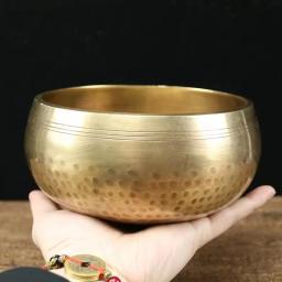 Nepal Handmade Tibet Buddha Sound Bowl com vara de couro, Yoga Meditação, cantar Chime de bronze, artesanato cantando tigela - Image 4