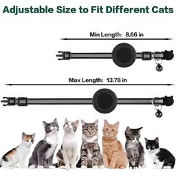 Atuban-Airtag Cat Collar, Breakaway, reflexivo gatinho Collar, Apple Air Tag Holder e Bell para menina e menino, 0,4 polegadas - Image 4