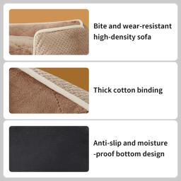 Cama de cachorro macia quadrada, cesta de pelúcia para cães, camas com fundo antiderrapante, lavável, resistente à mordida, camas grandes para cães, tamanho médio, almofada para cães e gatos - Image 6