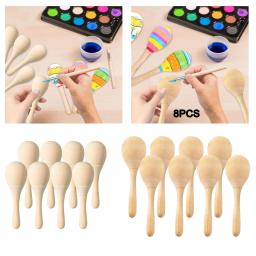 8 peças maracas de madeira com som de sopro nítido diy mini chocalhos de percussão manual para - Image 3